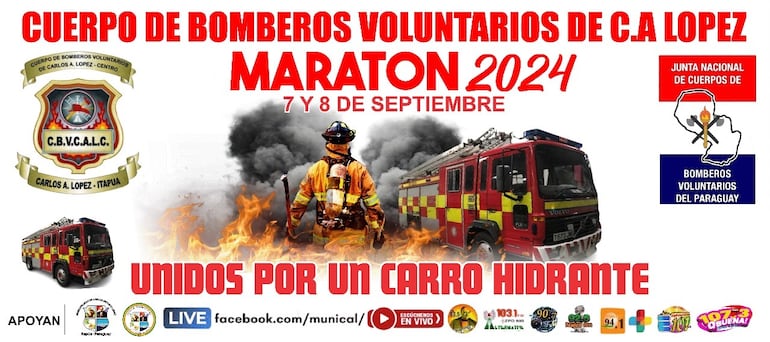 Maratón Cuerpo de Bomberos Voluntarios de Carlos Antonio López.