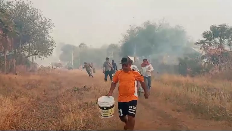 Incendio forestal en Fuerte Olimpo. Ocurrió esta semana.