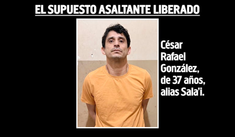 César Rafael González, alias Sala'i, supuesto pirata del asfalto liberado por un juez.