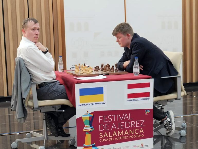 Ponomariov vs Alekseenko, Salamanca 2024 (Foto Salamancachess).