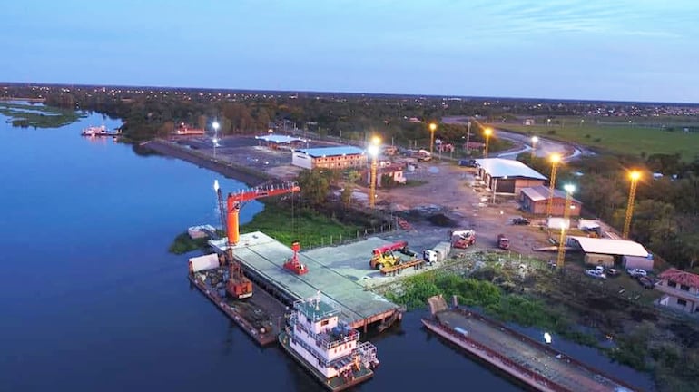 Vista aérea de la terminal portuaria de Pilar. Una parte de ella desde junio está a cargo de un consorcio empresarial.