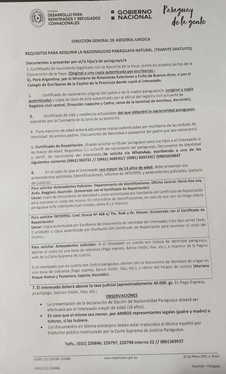 Requisitos para tramitar el juicio de opción de nacionalidad.