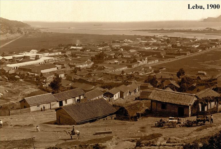 Antigua foto de Lebú, el pueblo natal de la poeta Elvira Hernández.