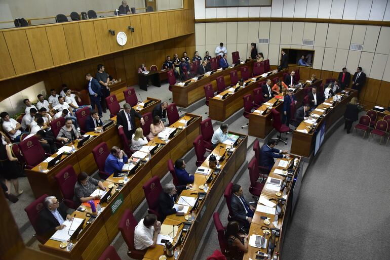 Pleno del Senado donde los cartistas y sus satélites aprobaron el proyecto de Hambre Cero.