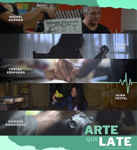 Afiche promocional de la miniserie documental "Arte que late".