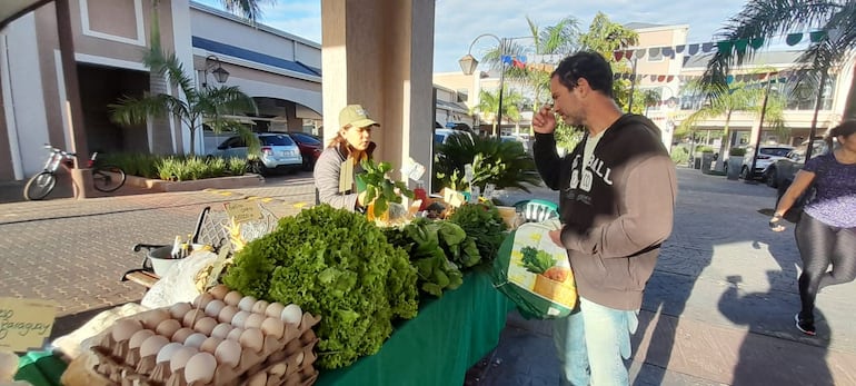 Verdeos, huevo casero y queso Paraguay también con buenos precios en la Feria de la Agricultura Familiar.