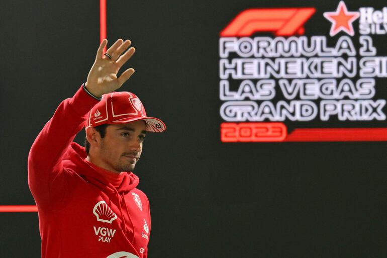 El monegasco Charles Leclerc, piloto de Ferrari, en el Gran Premio de Las Vegas.