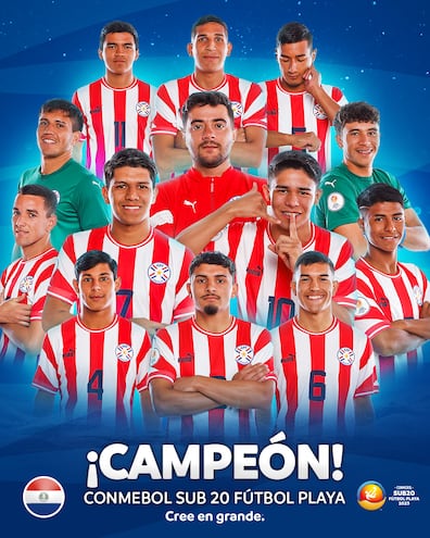 Los Pynandi derrotaron a Brasil en la final y se consagraron campeones del Sudamericano Sub 20 de fútbol Playa en Chile.