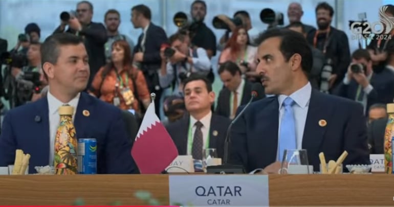 Santiago Peña y el emir de Qatar