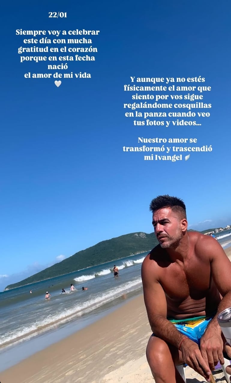 Parte del mensaje de Chichi De Recalde dirigido a su amor eterno Iván Almeida. (Captura de la historia de Instagram de Cynthia De Recalde)