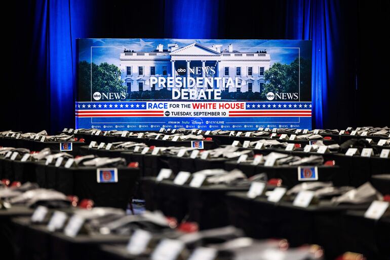 Escenario del primer debate presidencial en Estados Unidos.