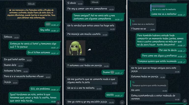 Chats entre Sebastián Sosa arquero de Vélez y la periodista que denunció a los jugadores por supuesta violación.