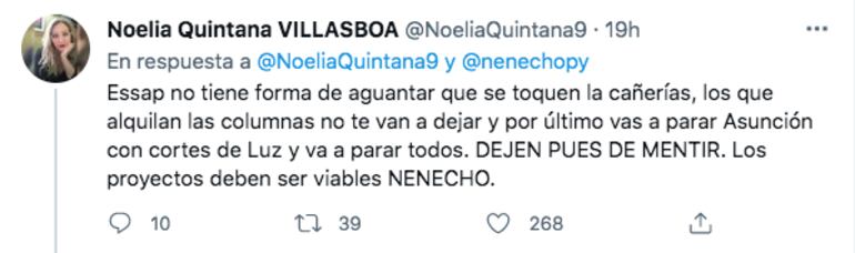 Respuesta de una candidata a la concejalía de Asunción sobre la propuesta libre de cables de Óscar Rodríguez.