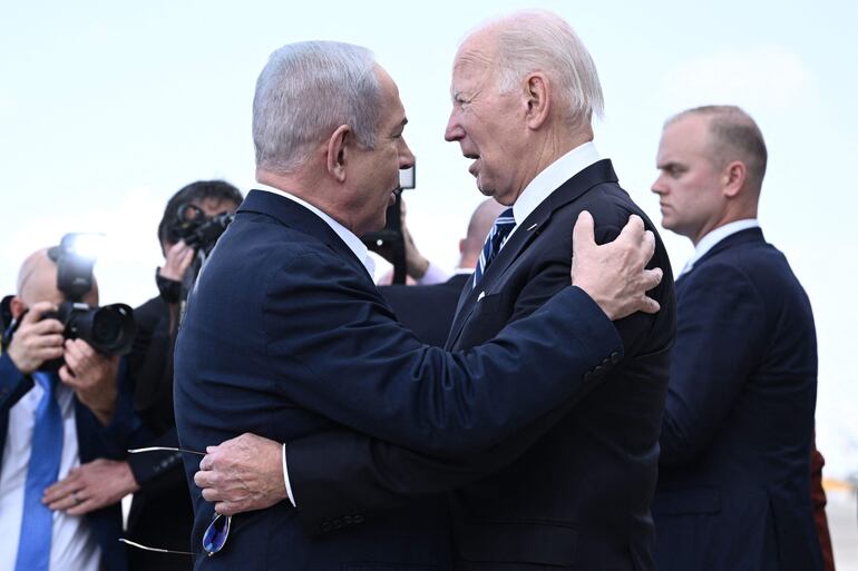 El primer ministro de Israel, Benjamín Netanyahu, y el presidente Joe Biden, en una imagen de archivo.