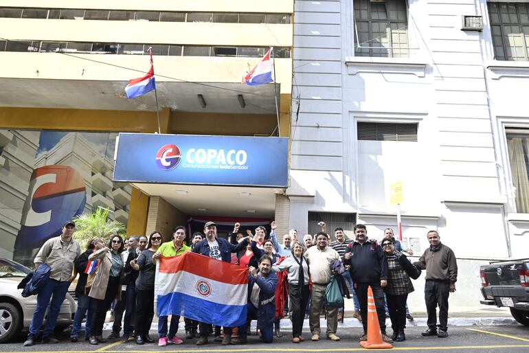 Los funcionarios de Copaco en una de las tantas manifestaciones realizadas para reclamar el pago de salarios.