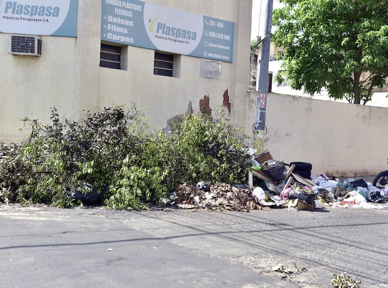 Calle Azara, uno de los principales accesos al microcentro y uno de los preferidos para los motocarros para arrojar desperdicios.