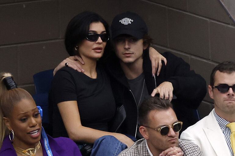 ¡Enamorados! Kylie Jenner y Timothée Chalamet. (Sarah Stier/Getty Images/AFP)
