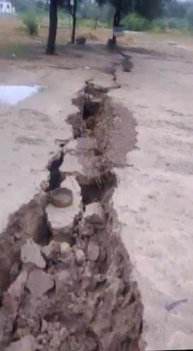 La grieta corresponde a la localidad Media Luna en el lado argentino y zona del Río Pilcomayo. Captura de video