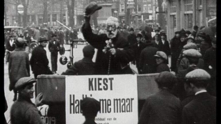 Hadjememaar en plena campaña electoral, Ámsterdam, 1921