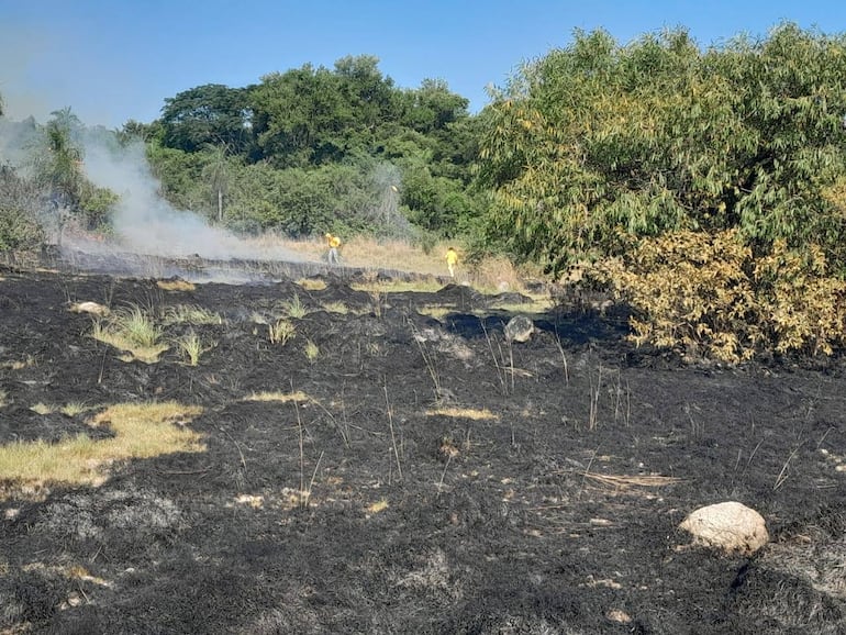 Bomberos forestales de Quiindy se declaran en emergencia por voraces incendios y piden apoyo.