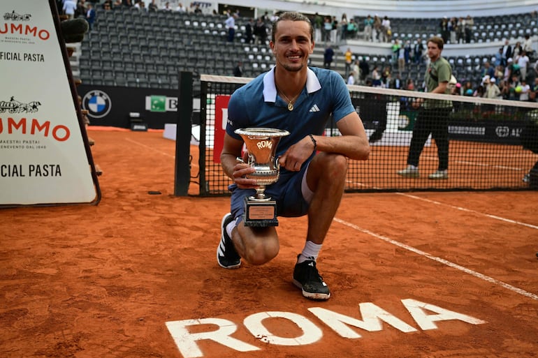 Alexander “Sascha” Zverev (27 años), campeón en  Roma. AFP