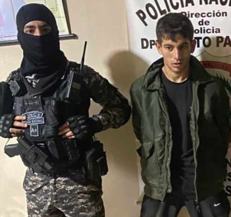 Anderson Joel Paredes Martínez, detenido tras una persecución.