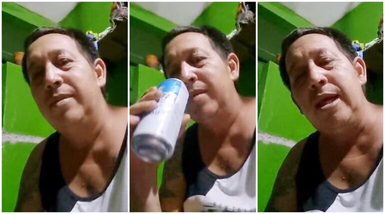 Juan Javier Rodas Román, alias Picholi, tomando cerveza en la cárcel de San Pedro de Ycuamandyyú, donde fundó el clan Pueblo de Israel.