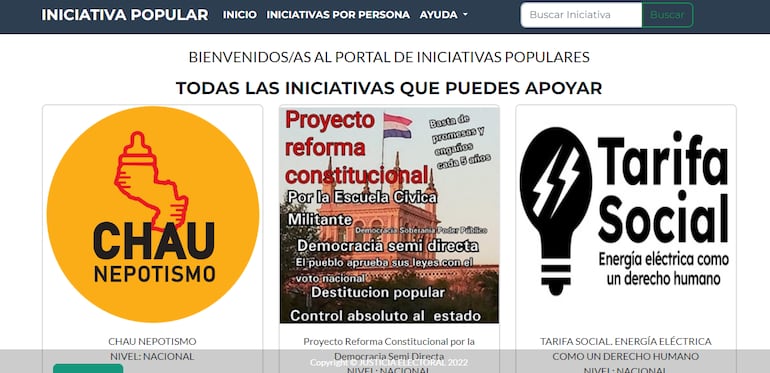 Página web del TSJE para las iniciativas populares.