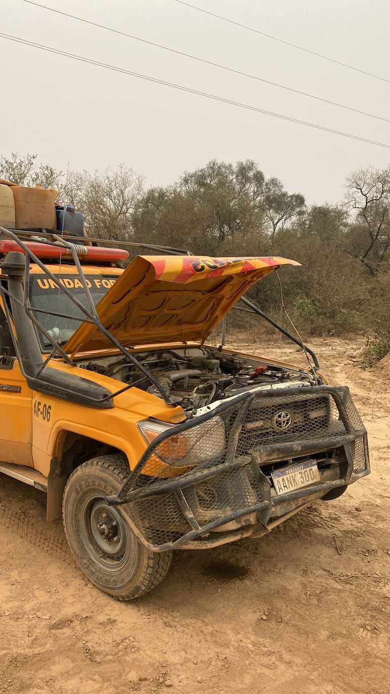 Accidente de tránsito que sufrió equipo de Bomberos Voluntarios en la zona del Talcal Chaco.