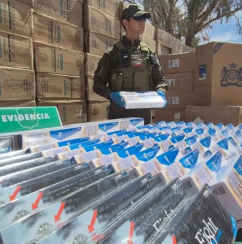 Incautación de cigarrillos en Chile. (Fuente El Diario de Chile).