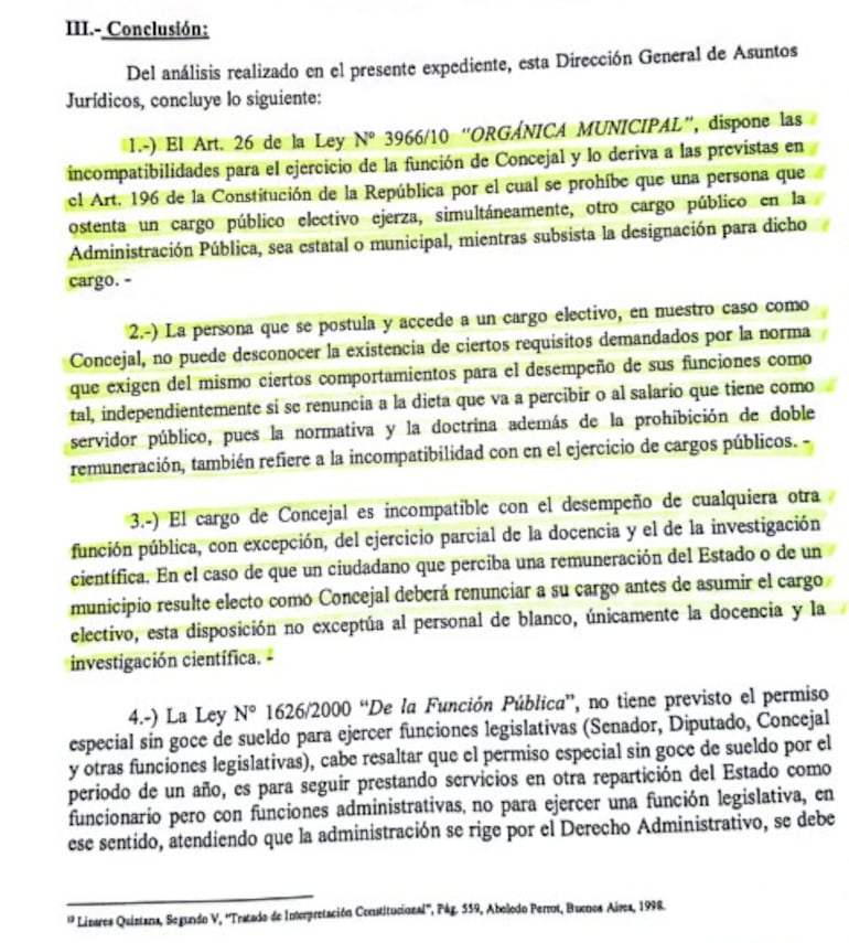 Resolución de la SFP sobre casos de concejales con doble cargo.