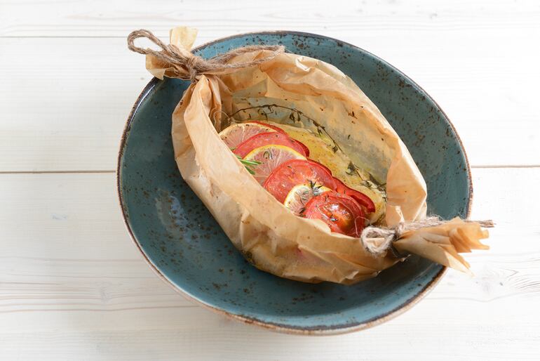 Pescado en papillote.