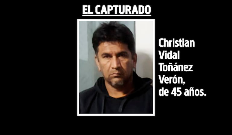 Christian Vidal Toñánez Verón, de 45 años, capturado por intento de feminicidio.