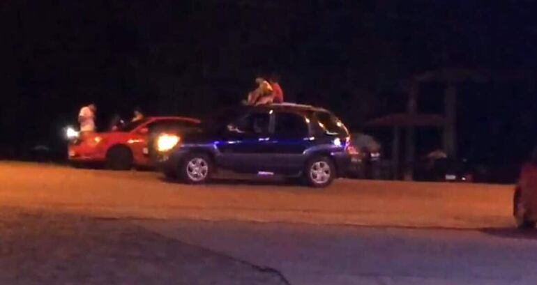 Las criaturas estaban siendo "paseadas" por la ciudad de San Juan Nepomuceno, montadas sobre el techo de una camioneta.