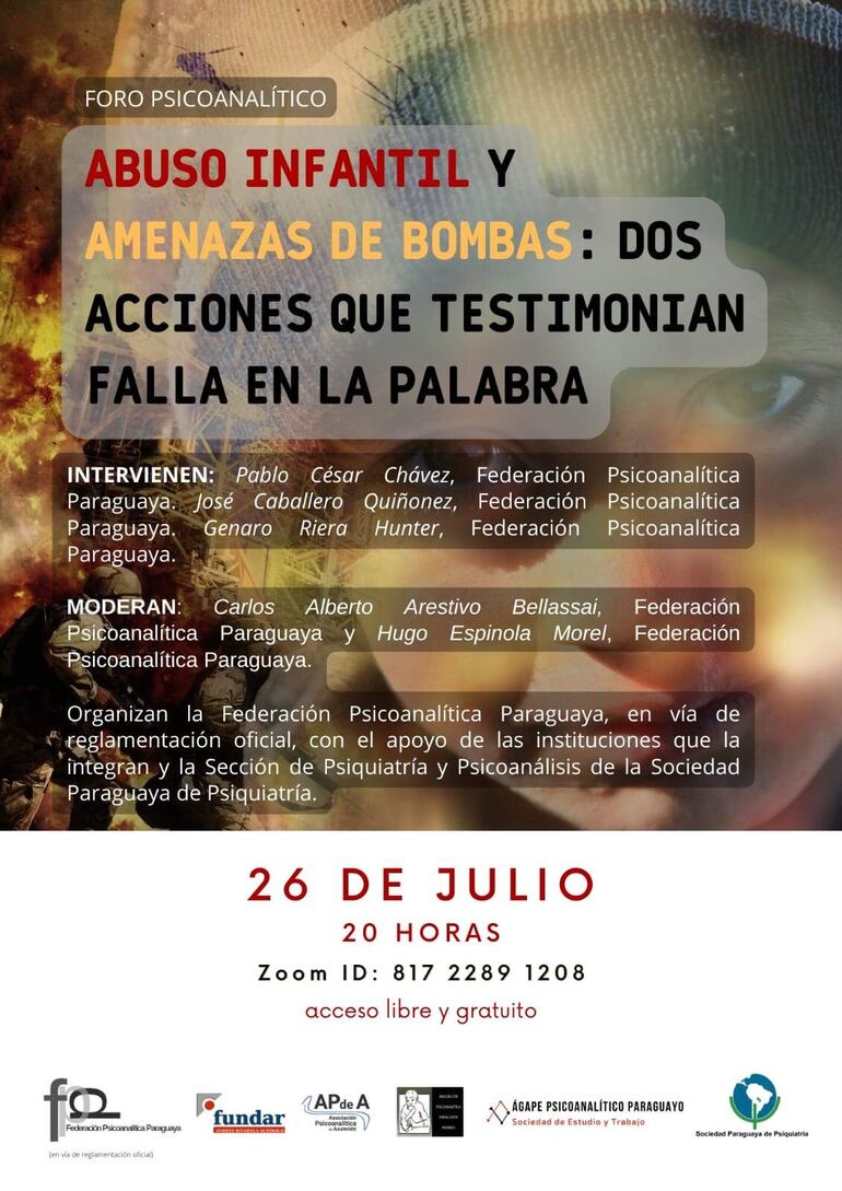 Afiche del evento sobre foro psicoanalítico.