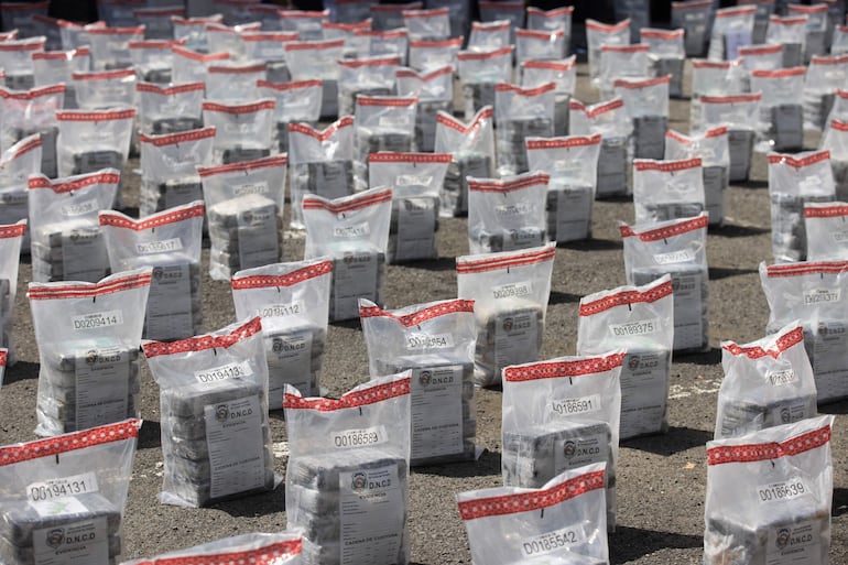 Un cargamento de cocaína incautado durante un operativo en Santo Domingo (República Dominicana).