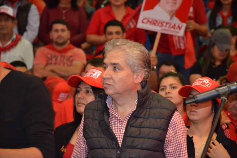 Carlos Alberto Franco Benítez en un encuentro político en Caazapá.