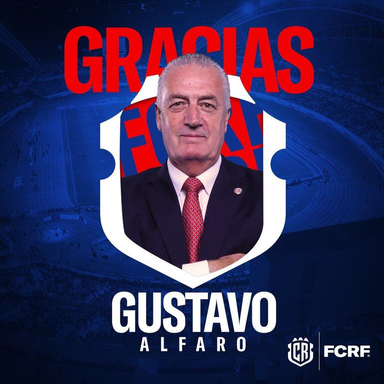 El agradecimiento de la Federación Costarricense de Fútbol a Gustavo Alfaro.