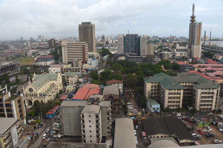 Vista aérea de Lagos, la capital comercial de Nigeria.