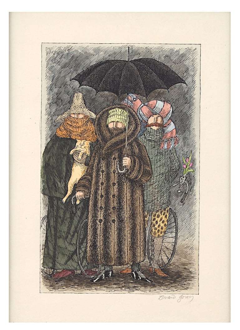 Uno de los inconfundibles dibujos de Edward Gorey.