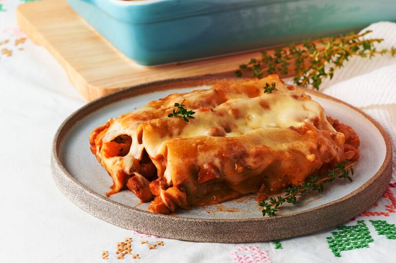 Canelones de carne y verduras.