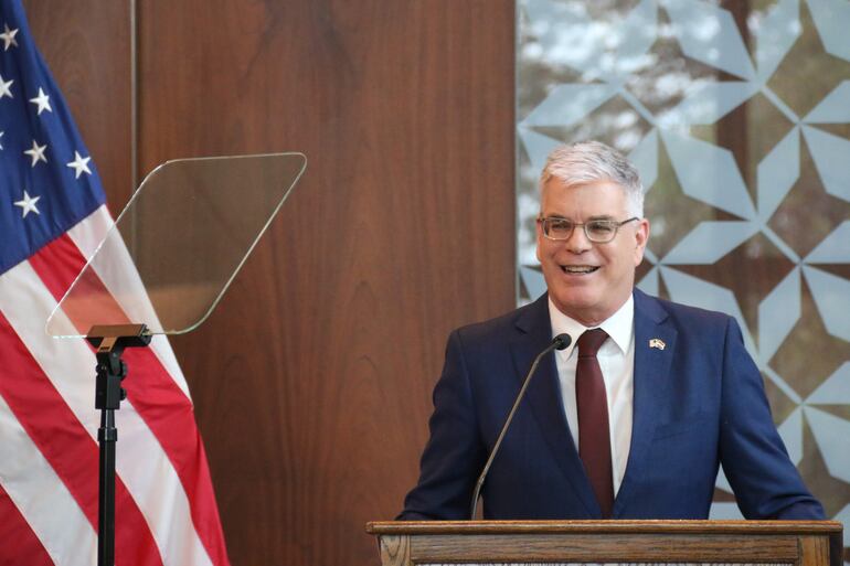 El embajador de Estados Unidos en Paraguay, Marc Ostfield, fue el que comunicó la confirmación de las sanciones contra Tabesa. EFE/ Nina Osorio