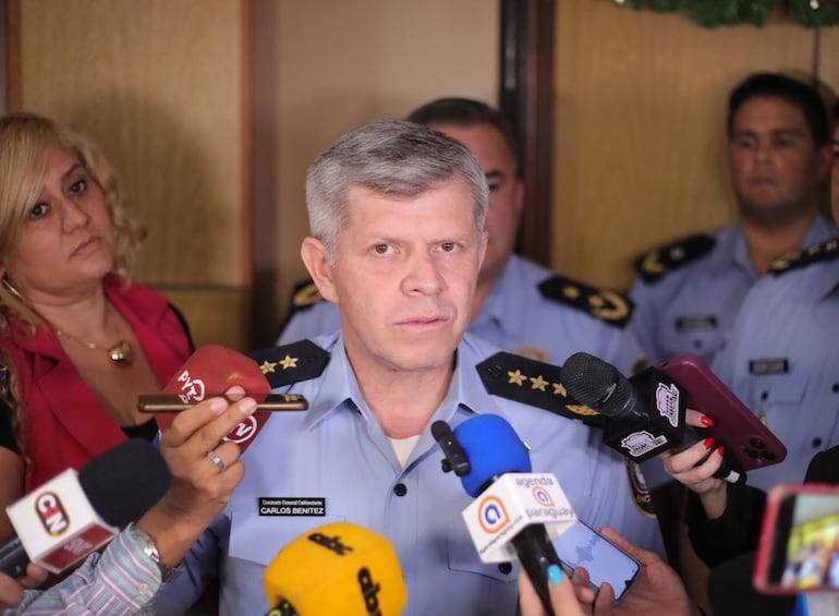 Crio. Carlos Benítez, comandante de la Policía Nacional. (gentileza).