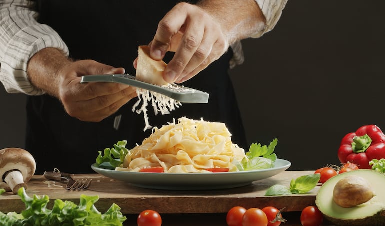 Queso parmesano en la cocina mediterránea.