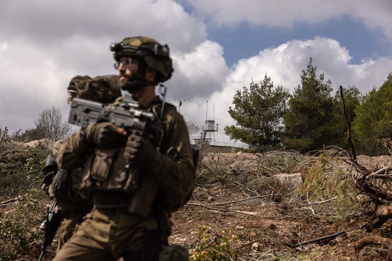 Soldados israelíes en el sur de Líbano.