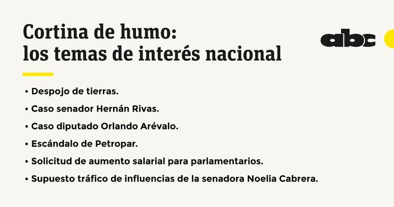 Cortina de humo: temas de interés nacional.