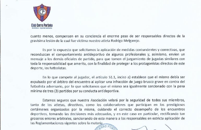 Nota, Cerro Porteño.