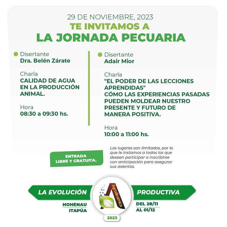 Jornada Pecuaria del 29 de noviembre en Agrodinamica