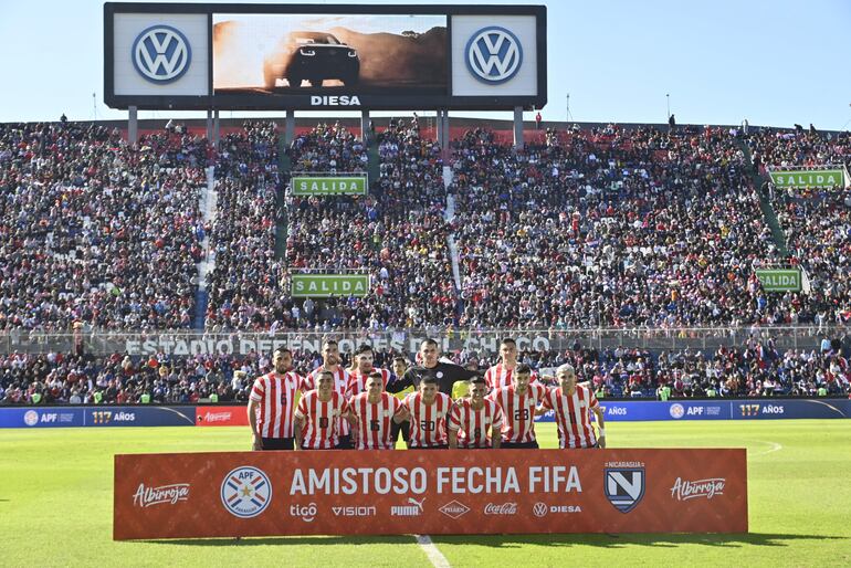 La Selección Paraguaya en el último amistoso ante Nicaragua.