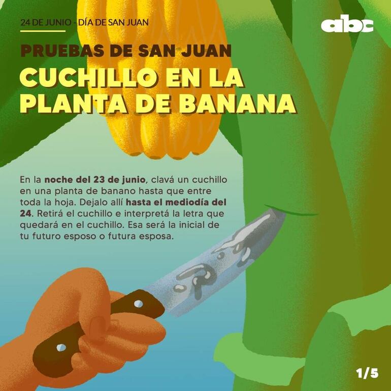 El cuchillo en la banana.